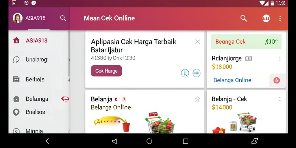 Antarmuka ASIA918 yang sederhana dan fungsional untuk Cek Harga.