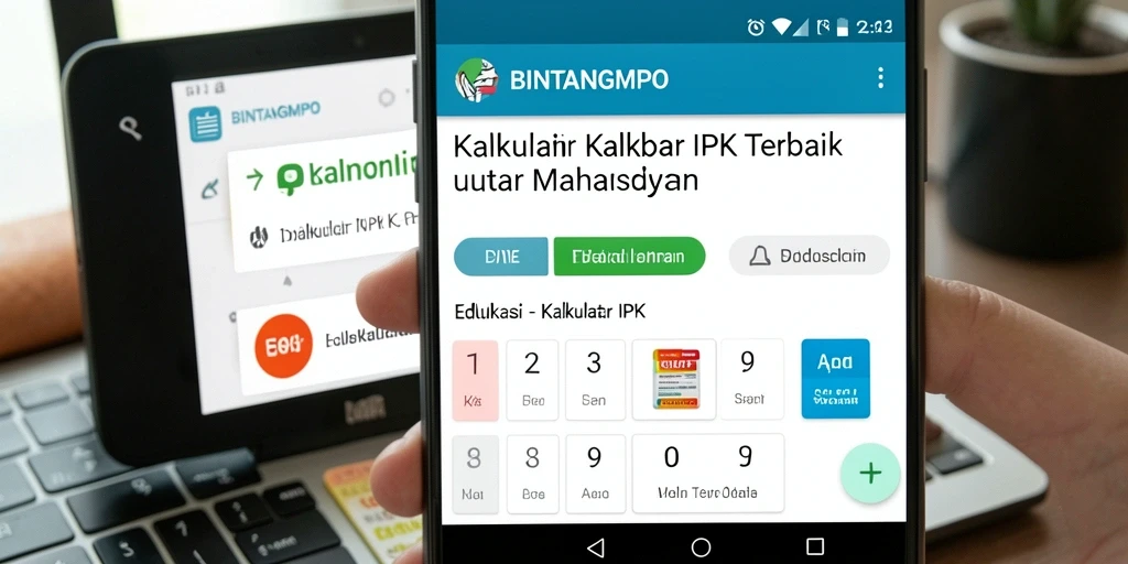 Screenshot aplikasi BINTANGMPO menunjukkan antarmuka kalkulator IPK yang intuitif.