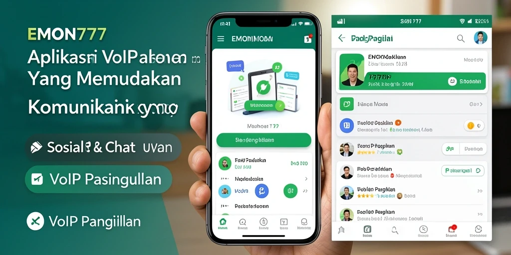 Tampilan antarmuka EMON777 saat melakukan panggilan VoIP.