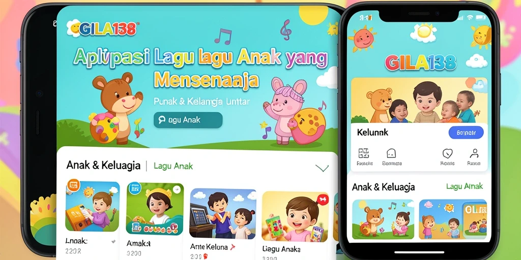 Screenshot utama GILA138 menunjukkan antarmuka yang ceria dan ramah anak.
