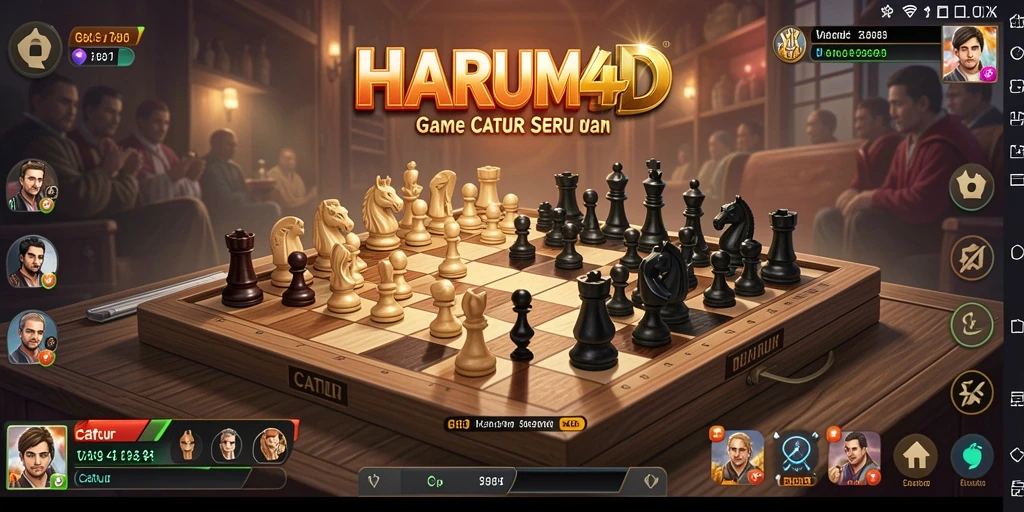 Tampilan antarmuka gameplay catur yang menarik di HARUM4D.