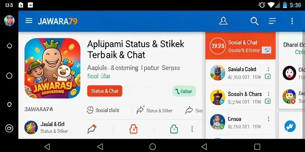 Tampilan antarmuka <strong>JAWARA79</strong> yang menarik dan mudah digunakan untuk Status & Stiker.