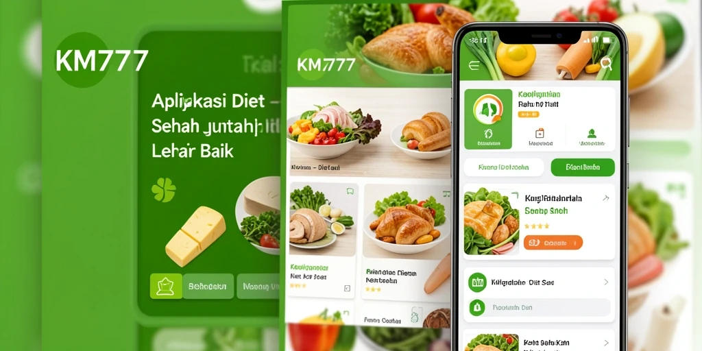 Tampilan antarmuka aplikasi KM777 untuk Diet Sehat yang menarik dan mudah digunakan.