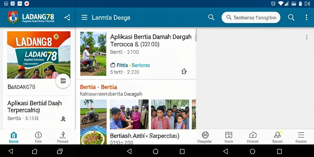 Antarmuka pengguna aplikasi LADANG78 yang menarik dan fungsional.