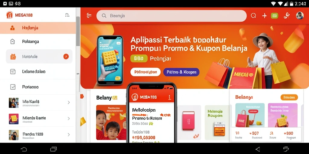 Screenshot antarmuka MEGA188 yang menampilkan beragam kupon menarik.