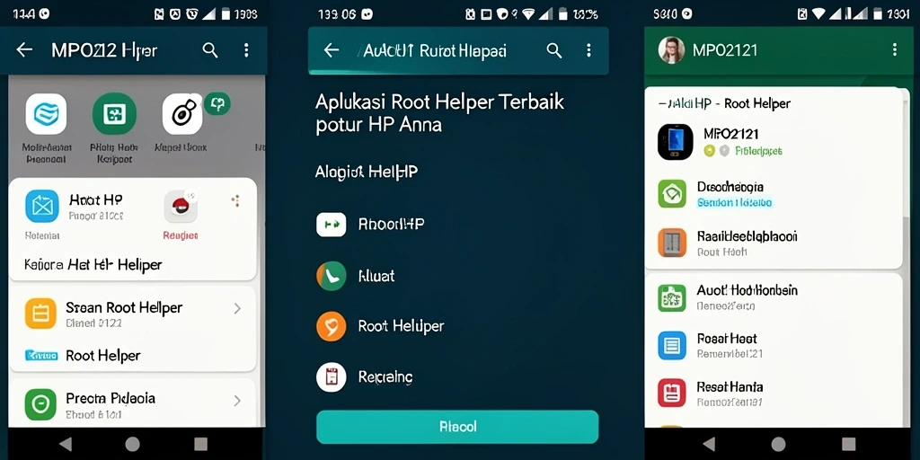 Tampilan antarmuka MPO2121 yang user-friendly dan fungsi Root Helper.