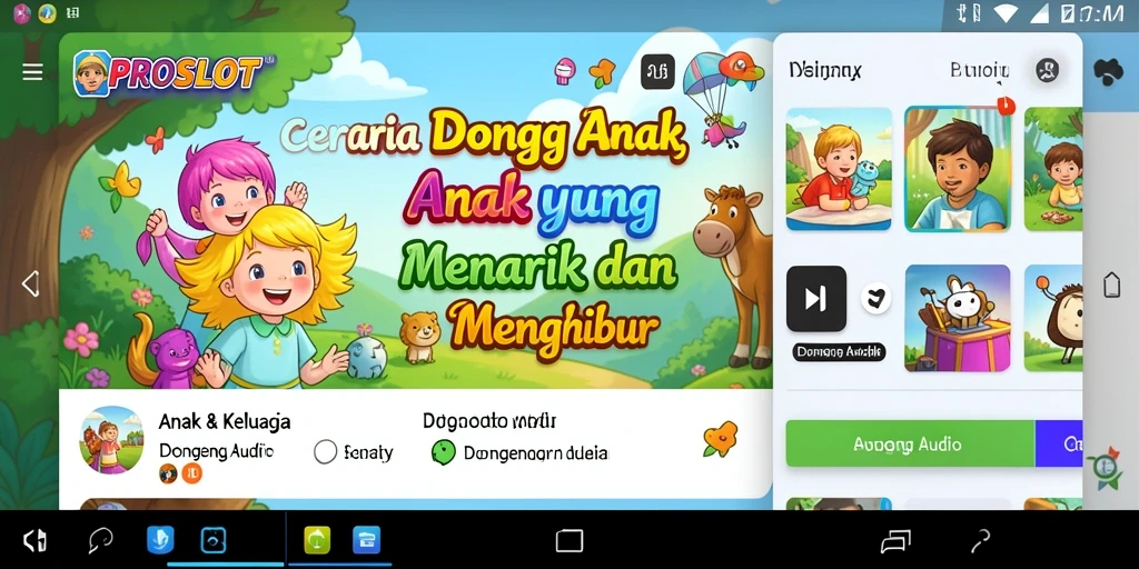 Tampilan antarmuka PROSLOT yang menarik untuk anak-anak.